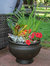 Elizabeth Round Flowerpot Double Wall Polyresin Garden Planter 4-Pack 16" Rust