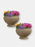 Elizabeth Round Flowerpot Double Wall Polyresin Garden Planter 4-Pack 16" Rust