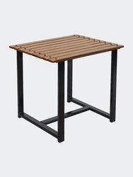 European Chestnut Rectangle Outdoor Side Table - Brown