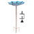 Exquisite Feathers Deck-Mounted/Staked Glass Bird Bath - Cyan