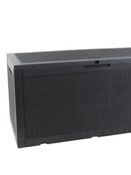 Faux Rattan Outdoor Lockable Deck Storage Box - 100-Gal - Phantom Gray