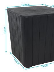 Faux Wood Design Outdoor Storage Box With Table Top