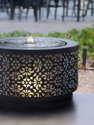 Filigree Cutout Galvanized Iron Outdoor Fountain With LED Lights