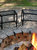 Fire Pit Benches Black Mesh for Patio