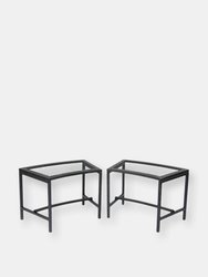 Fire Pit Benches Black Mesh for Patio - Black
