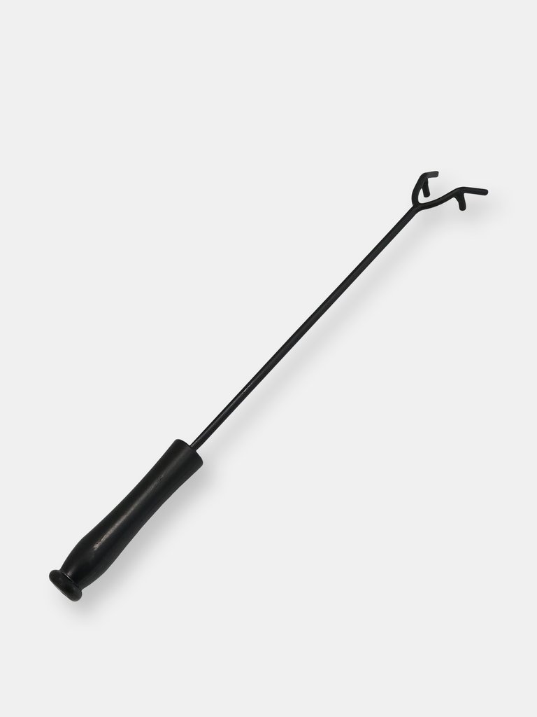 Fire Poker 16" Black Steel Fire Pit Tool with Heat-Resistant Handle - Black