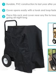 Firewood Log Cart Carrier Rack Holder with Heavy-Duty Waterproof Cover