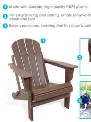 Foldable Outdoor Adirondack Chair All-Weather Hdpe - 34.5” H