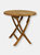 Folding Round Teak Outdoor Patio Table - Light Brown