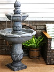 French Garden-Inspired 2-Tier Outdoor Water Fountain