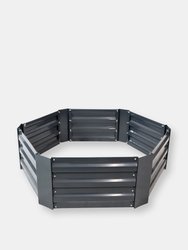 Galvanized Steel Raised Garden Bed - 40-Inch Hexagon - Dark Grey