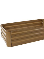 Galvanized Steel Raised Garden Bed - Brown