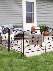 Garden Fence Decorative Outdoor Lawn Edging Border 5 Panels Leaves Vines