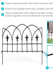 Garden Fence Decorative Steel Outdoor Lawn Edging Border 5 Panels Bayonne