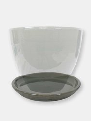 Glazed Ceramic Planter Saucer Set of 4 