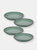 Glazed Ceramic Planter Saucer Set of 4  - Seafoam