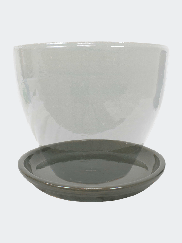 Glazed Ceramic Planter Saucers - Set of 2