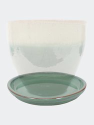 Glazed Ceramic Planter Saucers - Set of 2