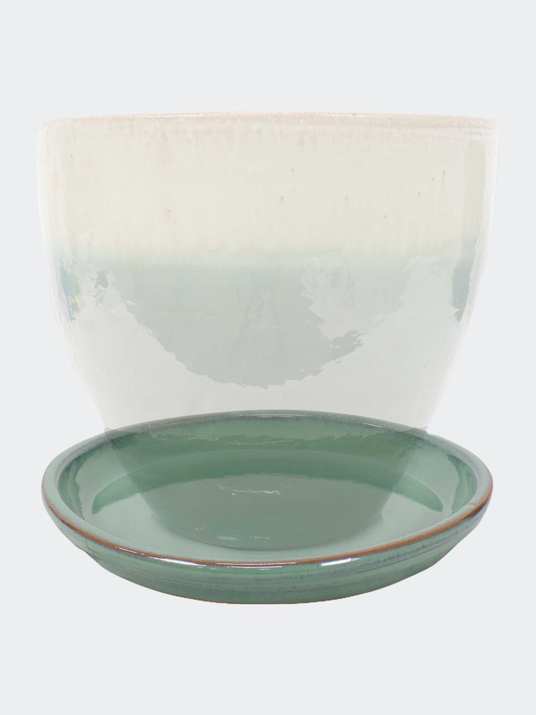 Glazed Ceramic Planter Saucers - Set of 2