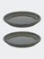 Glazed Ceramic Planter Saucers - Set of 2 - Gray