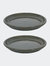 Glazed Ceramic Planter Saucers - Set of 2 - Gray