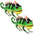 Greg And Gary The Green Chameleons Indoor/Outdoor Metal Statues - Green