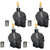 Grinning Skull Glass Tabletop Torches - Black