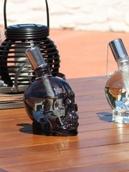 Grinning Skull Glass Tabletop Torches