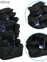Grotto Falls Water Fountain with LED Lights - 24"