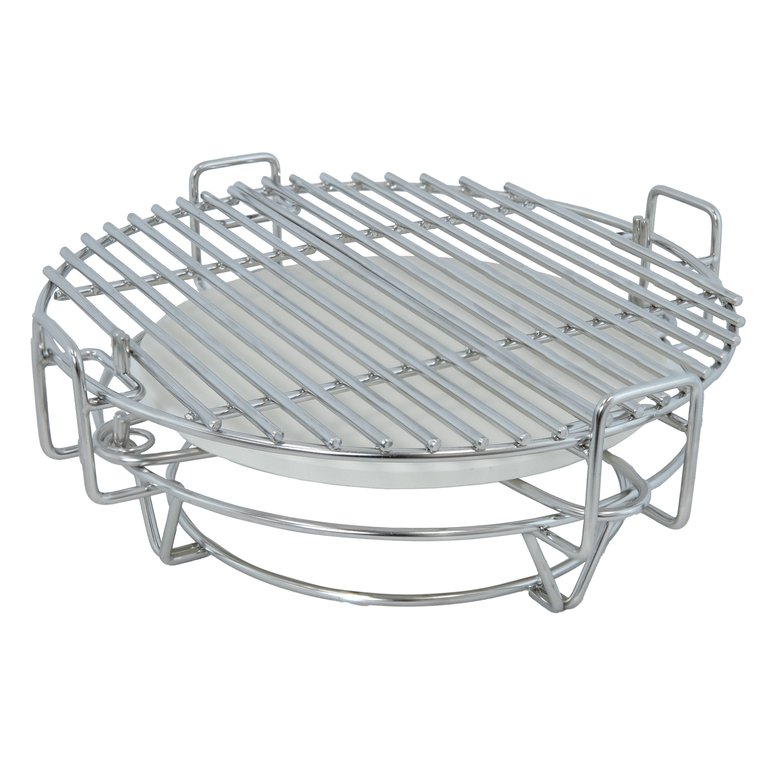 Half Moon Cooking Grate For Kamado Grill - Silver