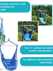 Hanging Hammock Chair Swing Seat Outdoor Oasis Ocean Breeze 2 Cushions 2-Pack