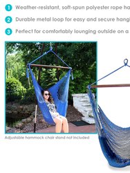 Hanging Hammock Chair Swing Seat Rope Red Caribbean Outdoor Patio Porch Garden