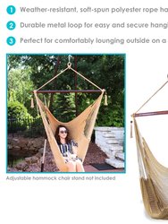 Hanging Hammock Chair Swing Seat Rope Red Caribbean Outdoor Patio Porch Garden