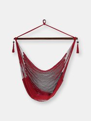 Hanging Hammock Chair Swing Seat Rope Red Caribbean Outdoor Patio Porch Garden - Red