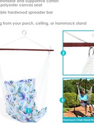 Hanging Hammock Chair Swing with Spreader Bar and Padded Back