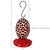 Hanging Hummingbird Feeder Outdoor Red Mosaic Glass Flower Design