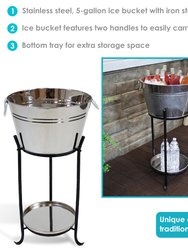 Ice Bucket Beverage Tub with Stand and Tray