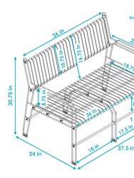 Indoor/Outdoor 2-Person Steel Wire Patio Bench