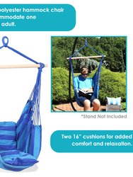 Indoor-Outdoor Hanging Hammock Chair Swing with 2 Cushions