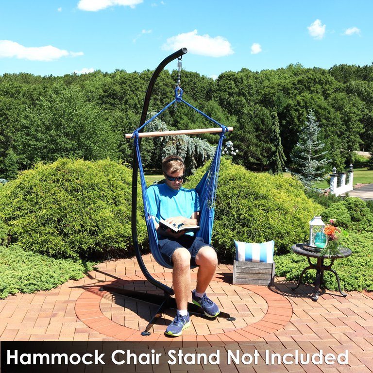 Indoor-Outdoor Hanging Hammock Chair Swing with 2 Cushions