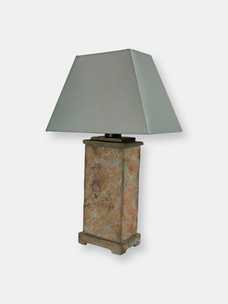 Indoor/Outdoor Natural Slate Table Lamp - Grey