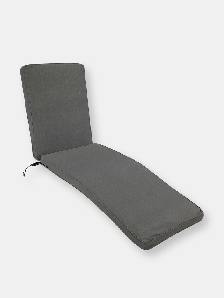 Indoor Outdoor Patio Chaise Lounge Cushion Backyard Garden Pool Gray - Grey
