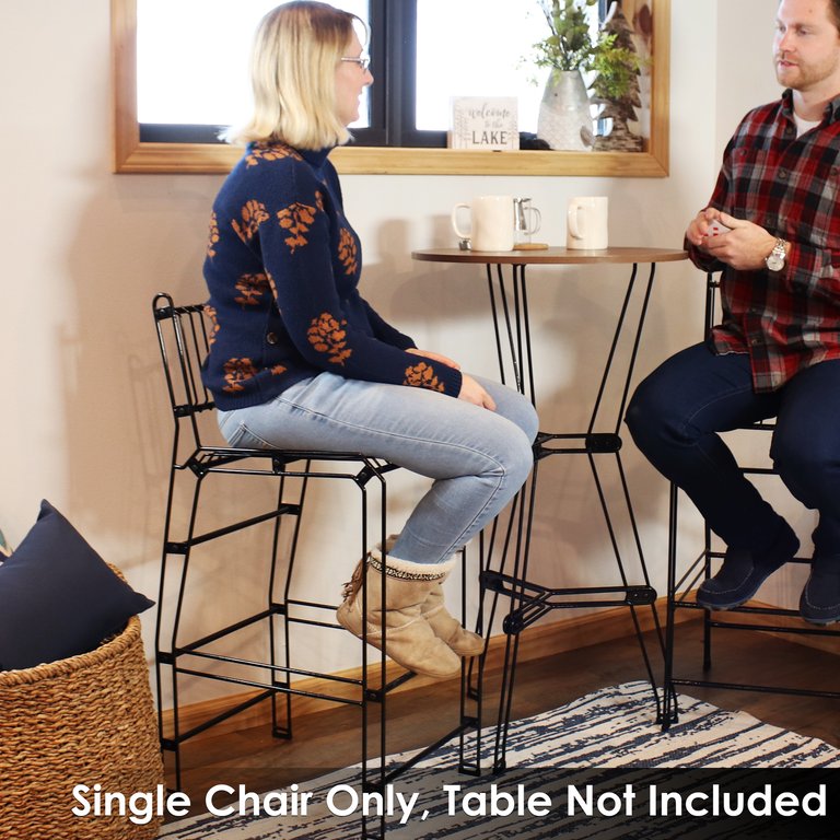 Indoor/Outdoor Steel Wire Bar-Height Chairs - Set Of 2