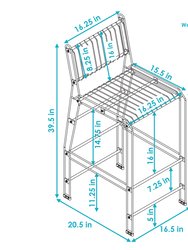 Indoor/Outdoor Steel Wire Bar-Height Chairs - Set Of 2