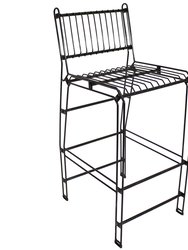 Indoor/Outdoor Steel Wire Bar-Height Chairs - Set Of 2 - Black