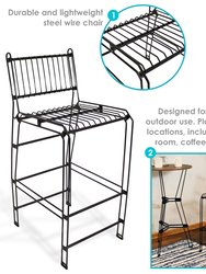 Indoor/Outdoor Steel Wire Bar-Height Chairs - Set Of 2