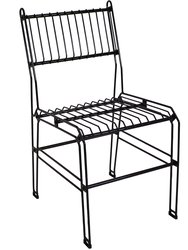 Indoor/Outdoor Steel Wire Dining Chair - Black