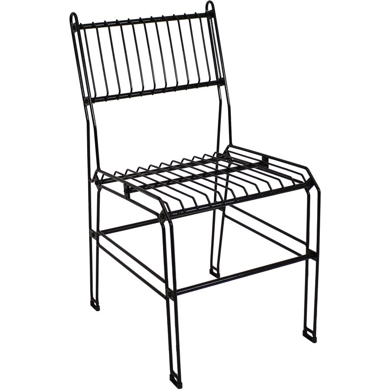 Indoor/Outdoor Steel Wire Dining Chair - Black