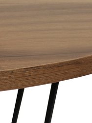 Indoor Steel Bar Table With Faux Woodgrain Tabletop