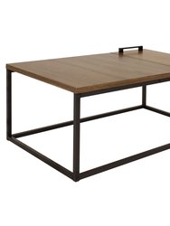 Industrial Coffee Table With Removable Serving Tray - 16" H - Brown